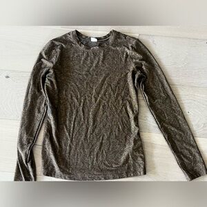 Gold Metallic Long Sleeve Top XS